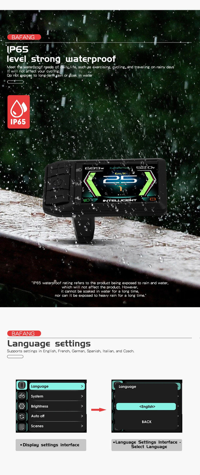 Electric Bike Display LCD 600C Bluetooth Navigation Multilingual Computer 9 PAS