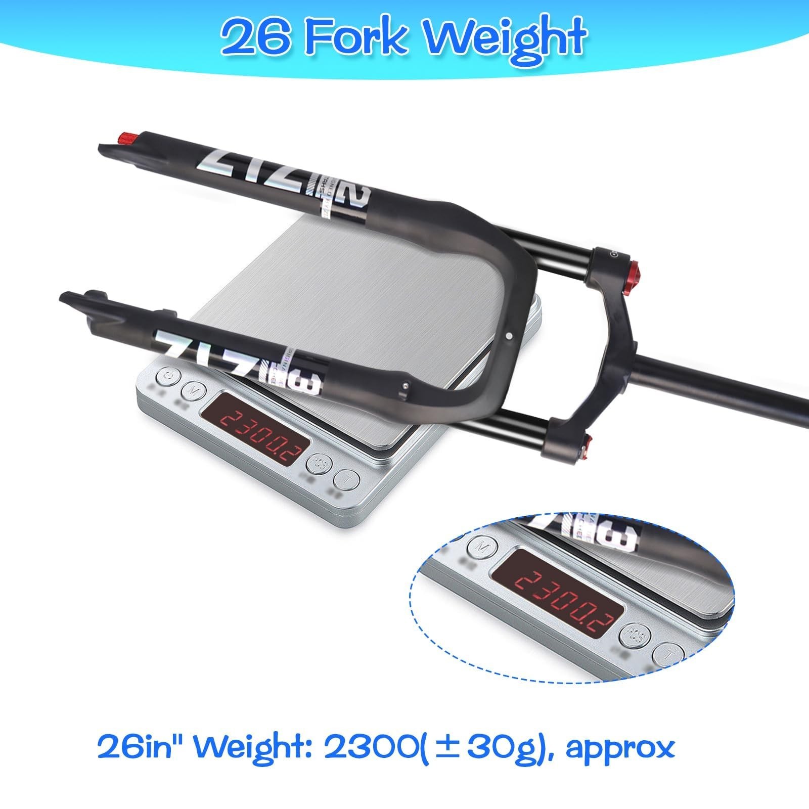 26 * 4.0 inch Fat Tire MTB Air Suspension Fork – Ultralight Rebound Adjustmen…