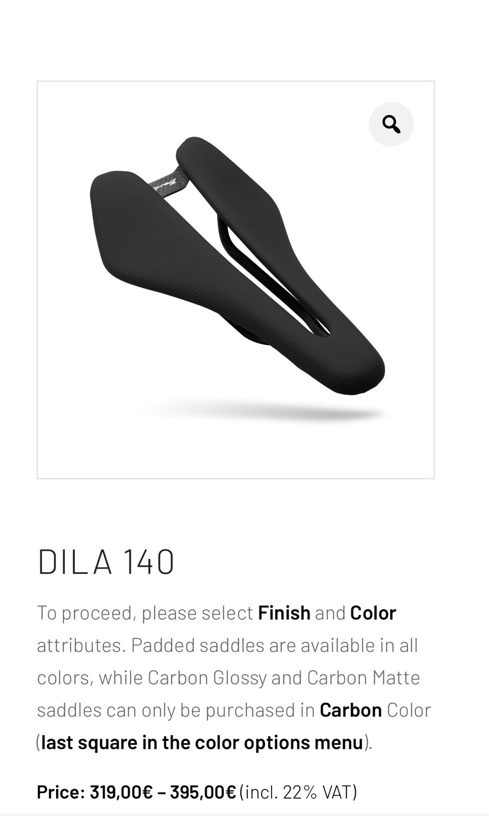 Berk Composites Dila Carbon Saddle: 257mm x 160mm. Weight: 105g