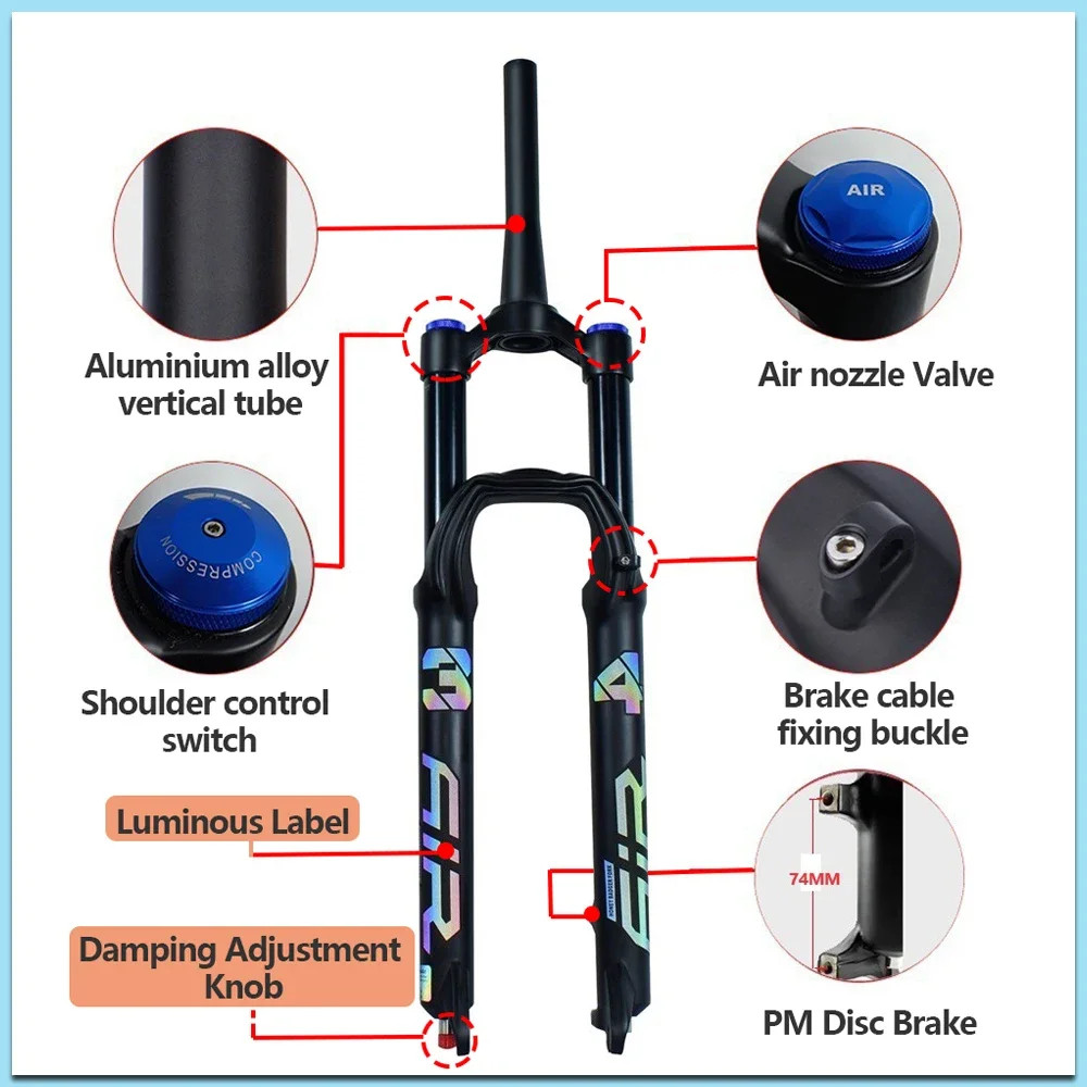 26 27.5 29inch MTB Bicycle 160mm Travel Quick Release/Thru Axle Damping Fork