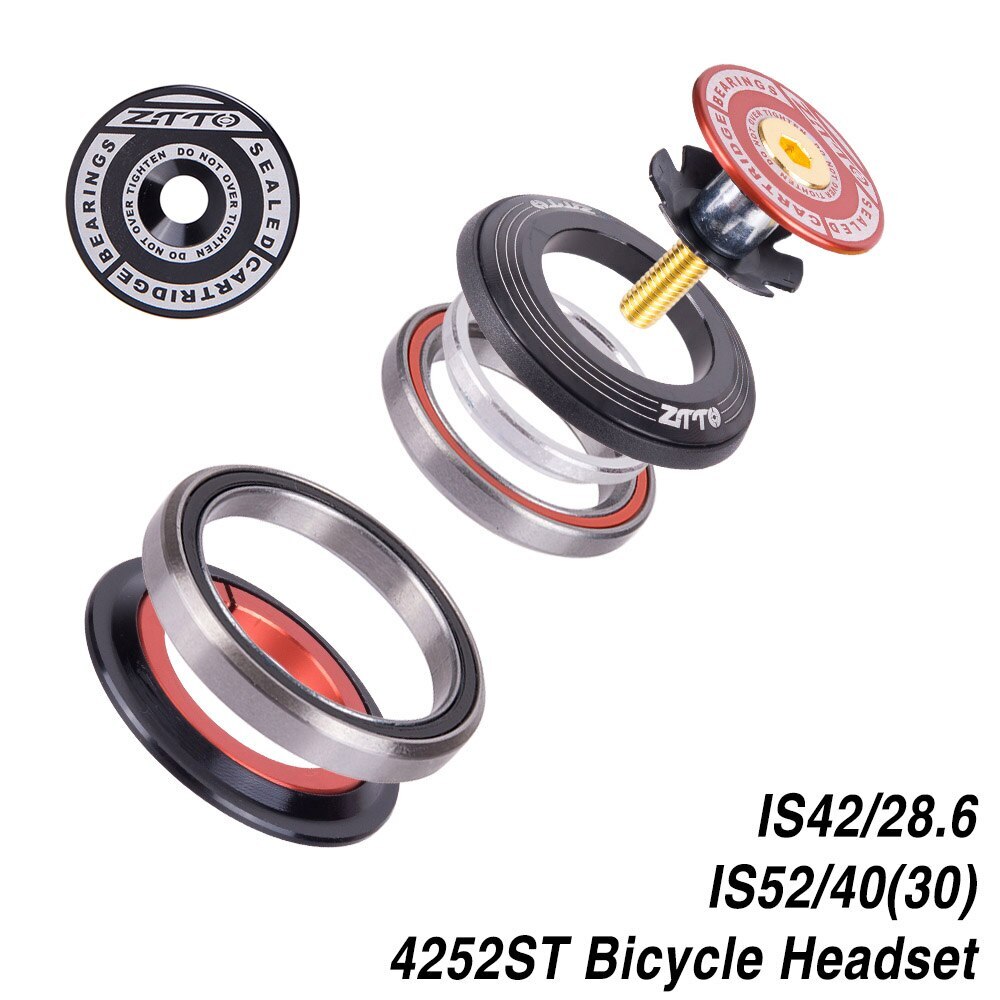 Bicycle Bearing Headset 42mm 52mm 1 1/8″-1 1/2″ Tapered Tube Fork to Straight