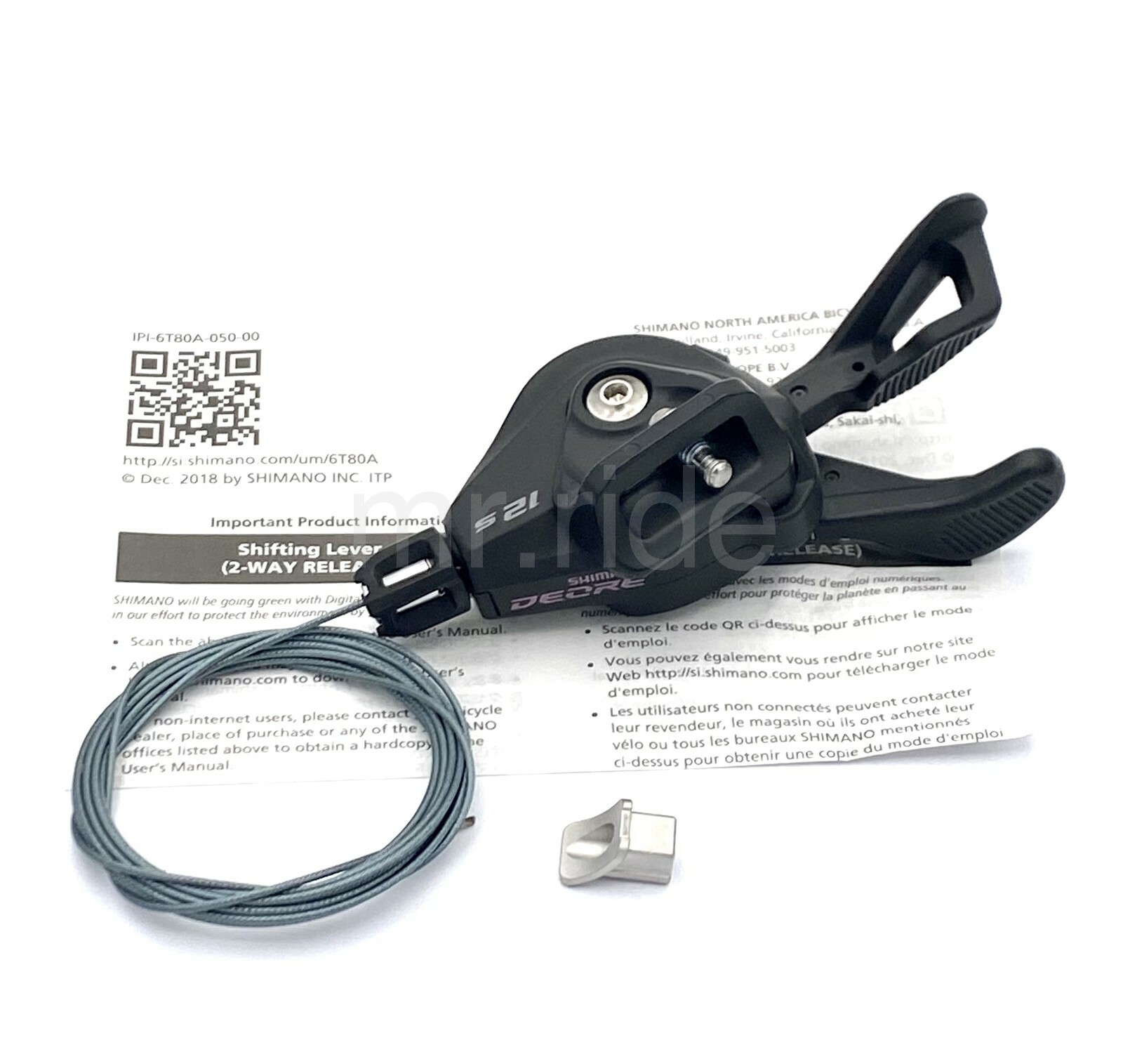 Shimano Deore Shifter SL-M6100-IR Right 12 Speed +I-Spec EV w/o Gear Display