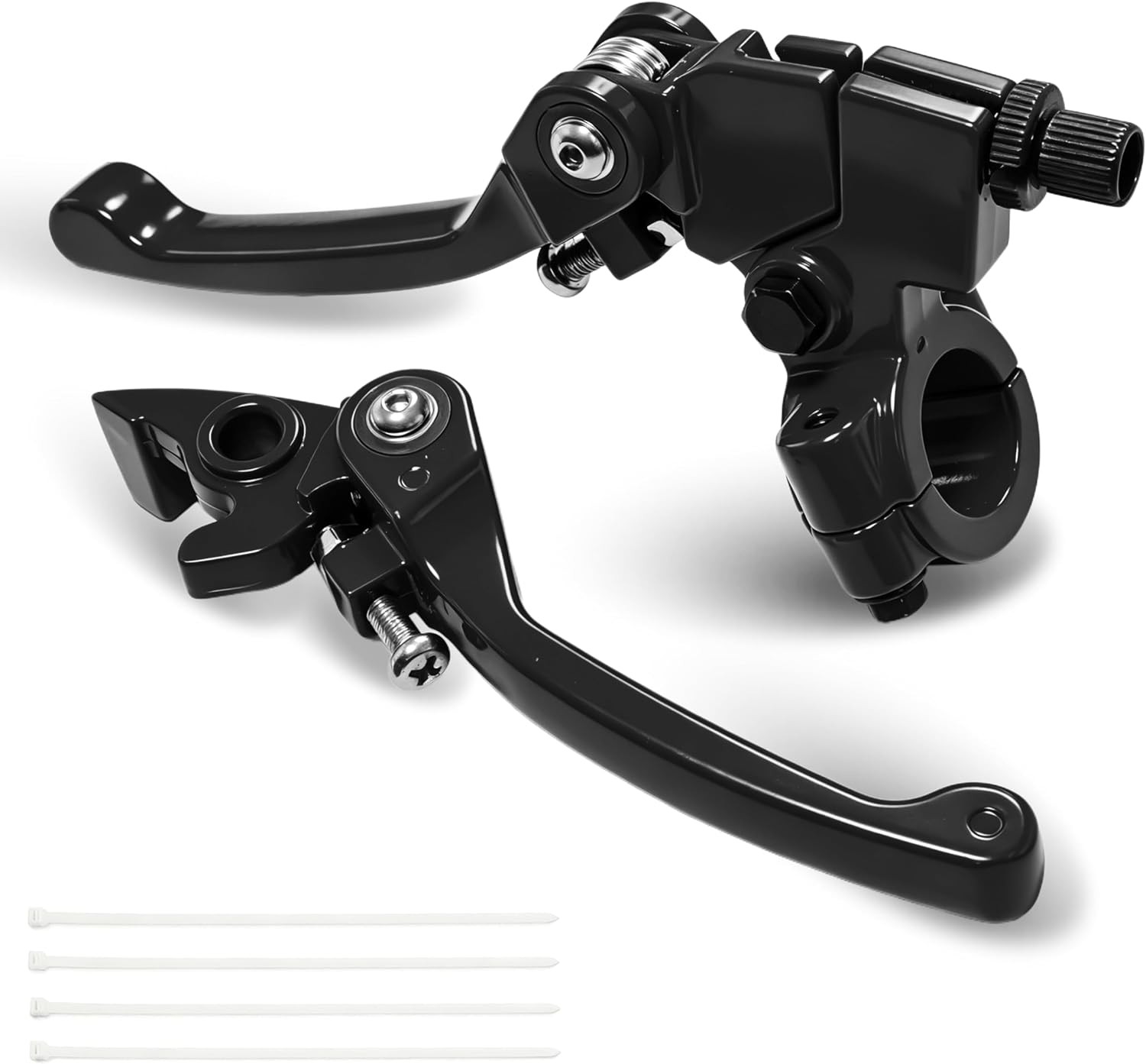 Dirt Bike Folding Clutch Brake Lever Set – 7/8″ (22mm) Aluminum Levers Black
