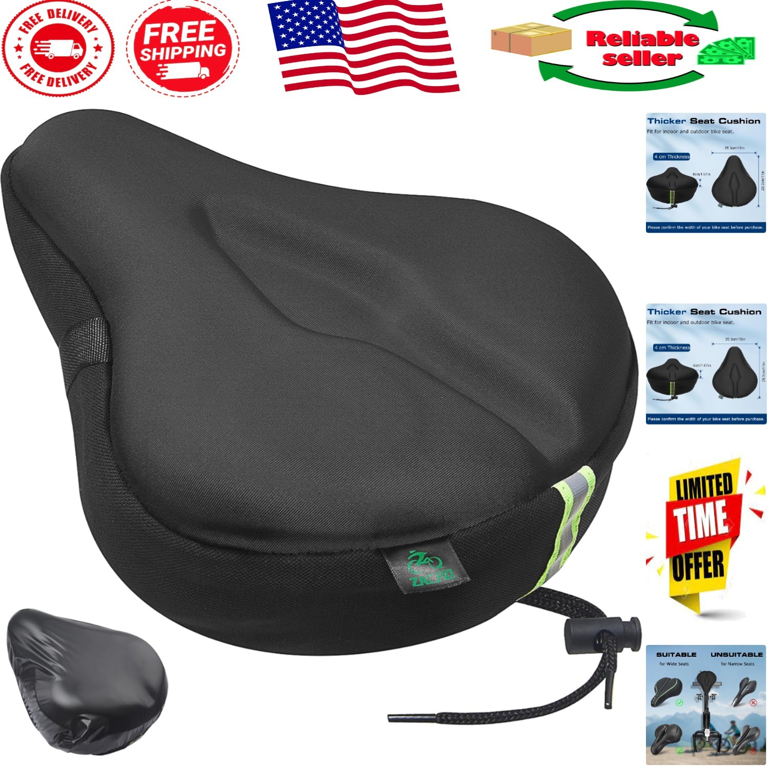 Waterproof Gel Bike Cushion – Anti-Slip & Moisture-Wicking for Ultimate Comfort
