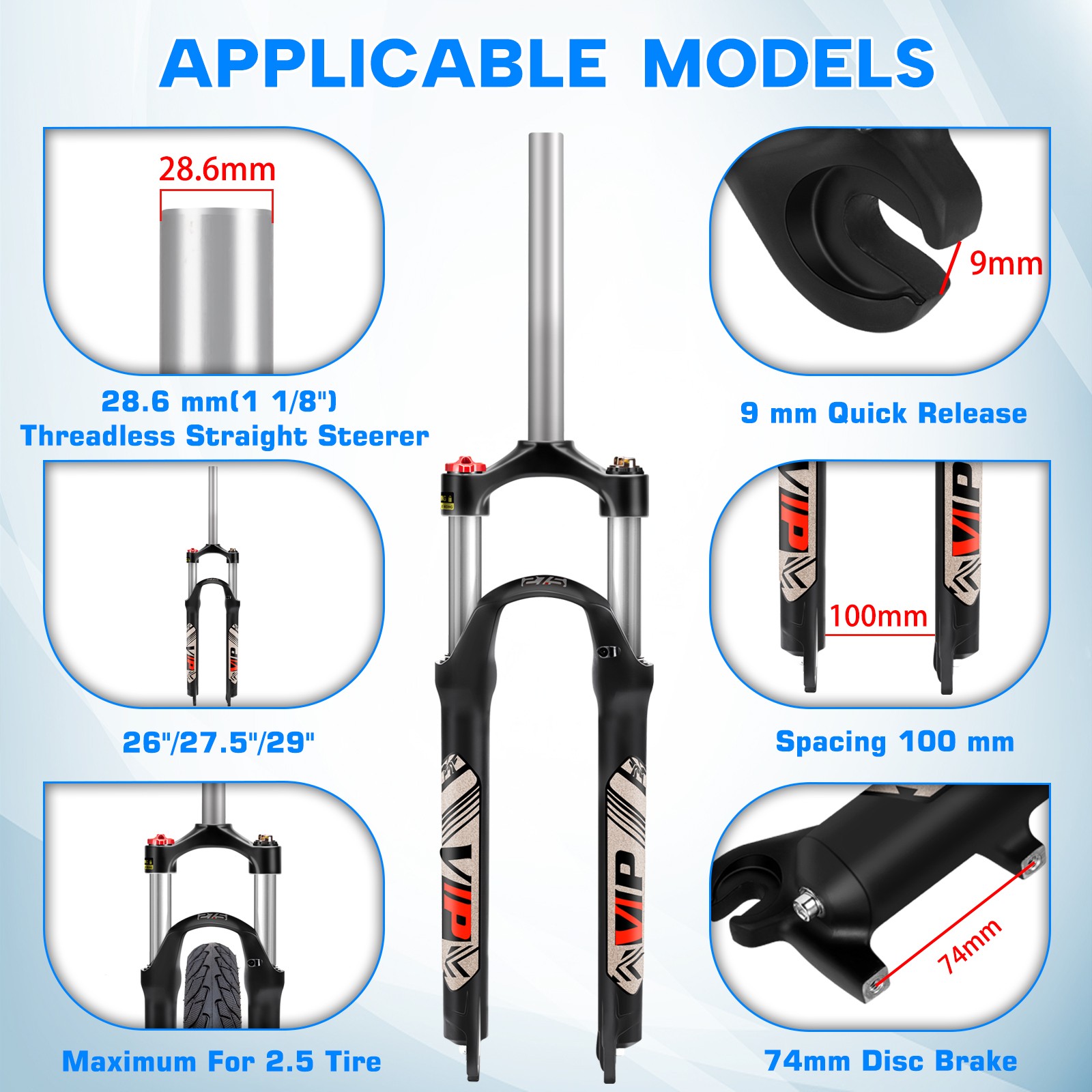 BUCKLOS For Suntour XC Air Fork MTB Bike 26/27.5/29″ Remote/Manual 100mm/120mm