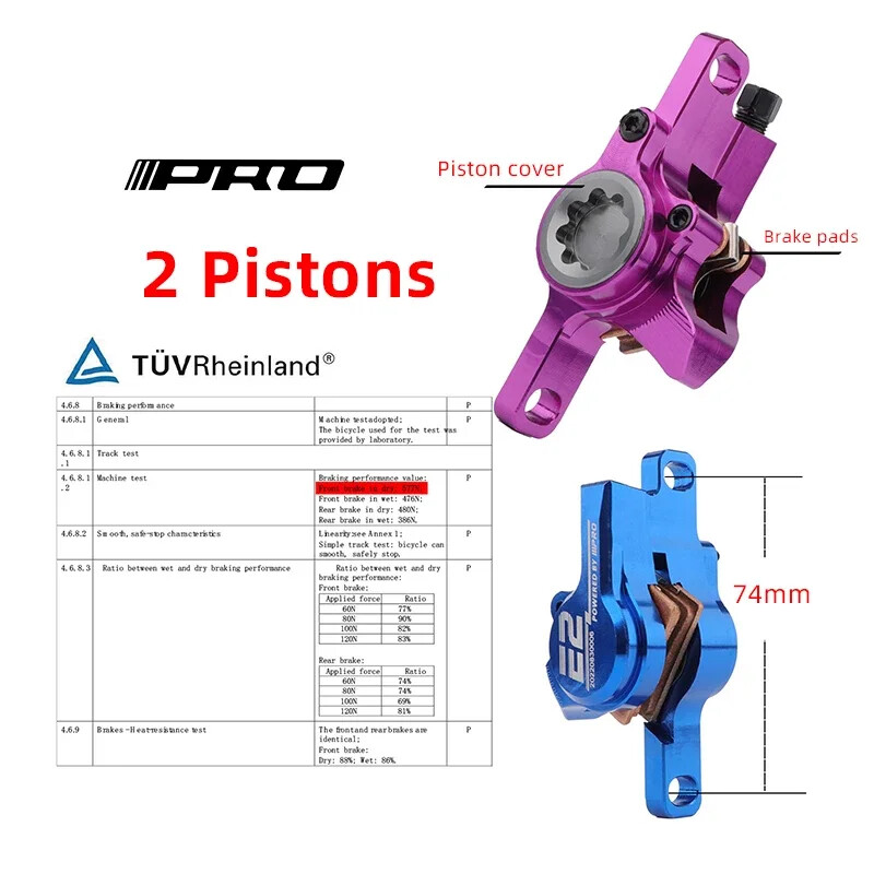 800/1550mm Bike Hydraulic Disc Brake 2 Piston Oil Pressure MTB DH AM Ebike Brake