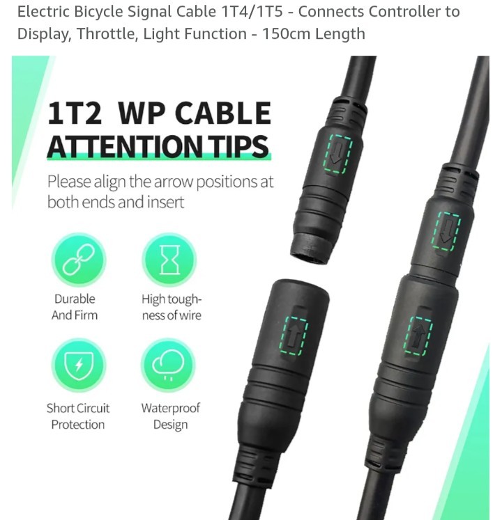 Electric Bicycle Signal Cable 1T4/1T5 – Connects Controller to Display, Thr B11
