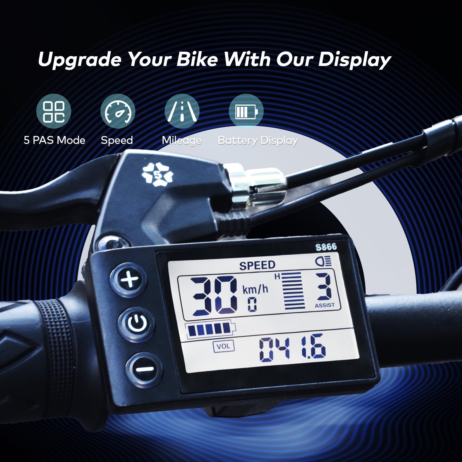 For E-Bike LCD Display Display E-Bicycle MTB Part Electric Bike for Mountain