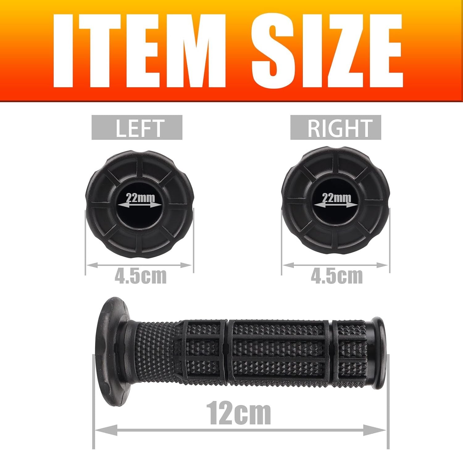 7/8» ATV Grips Upgrade Universal Handlebar Grips Soft Rubber Thum Color: Blue