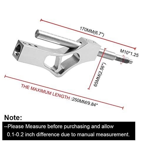 Adjustable Short Shift Extension Shifter Knob with Adapters Compatible Silver