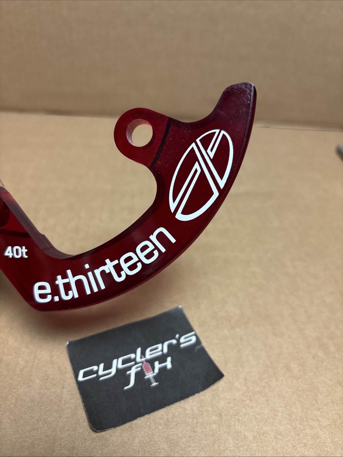 NOS 40T Ethirteen Taco Clear Red Bash Guard For Mtb DH Bike Bicycle Fit: Marin