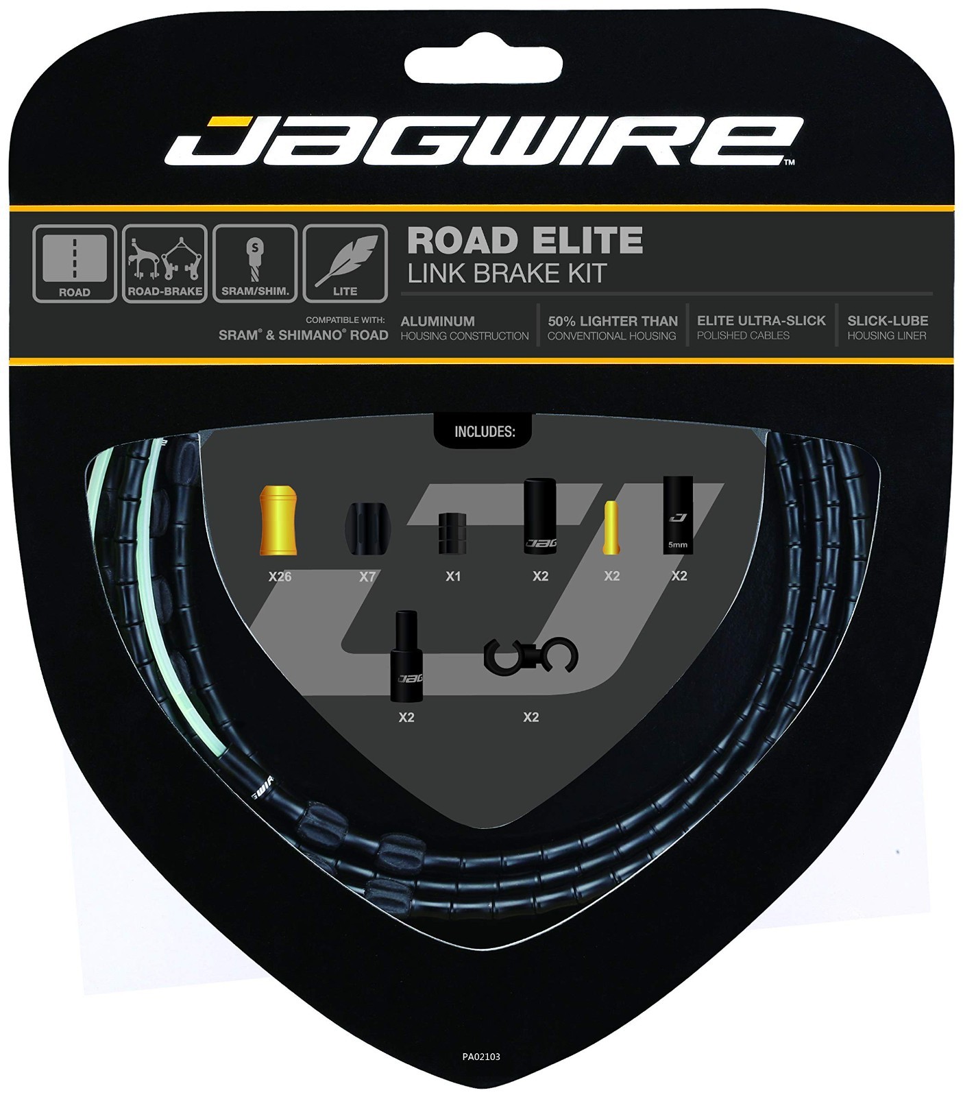 Road Elite Link Brake Kit Cable – High Performance, Black, One Size, Easy Instal