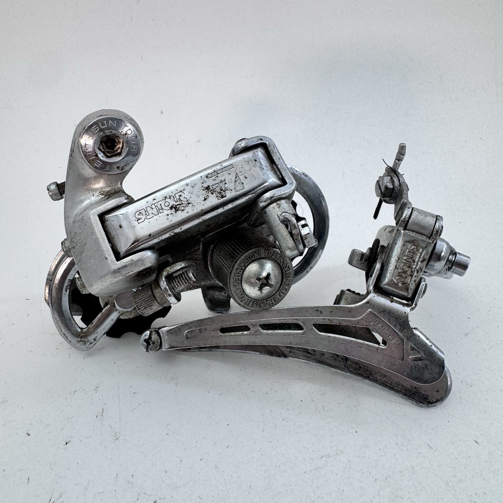 Vintage Suntour Seven 7 Derailleur Set Front Rear 28.6 Bottom Pull Bike A16