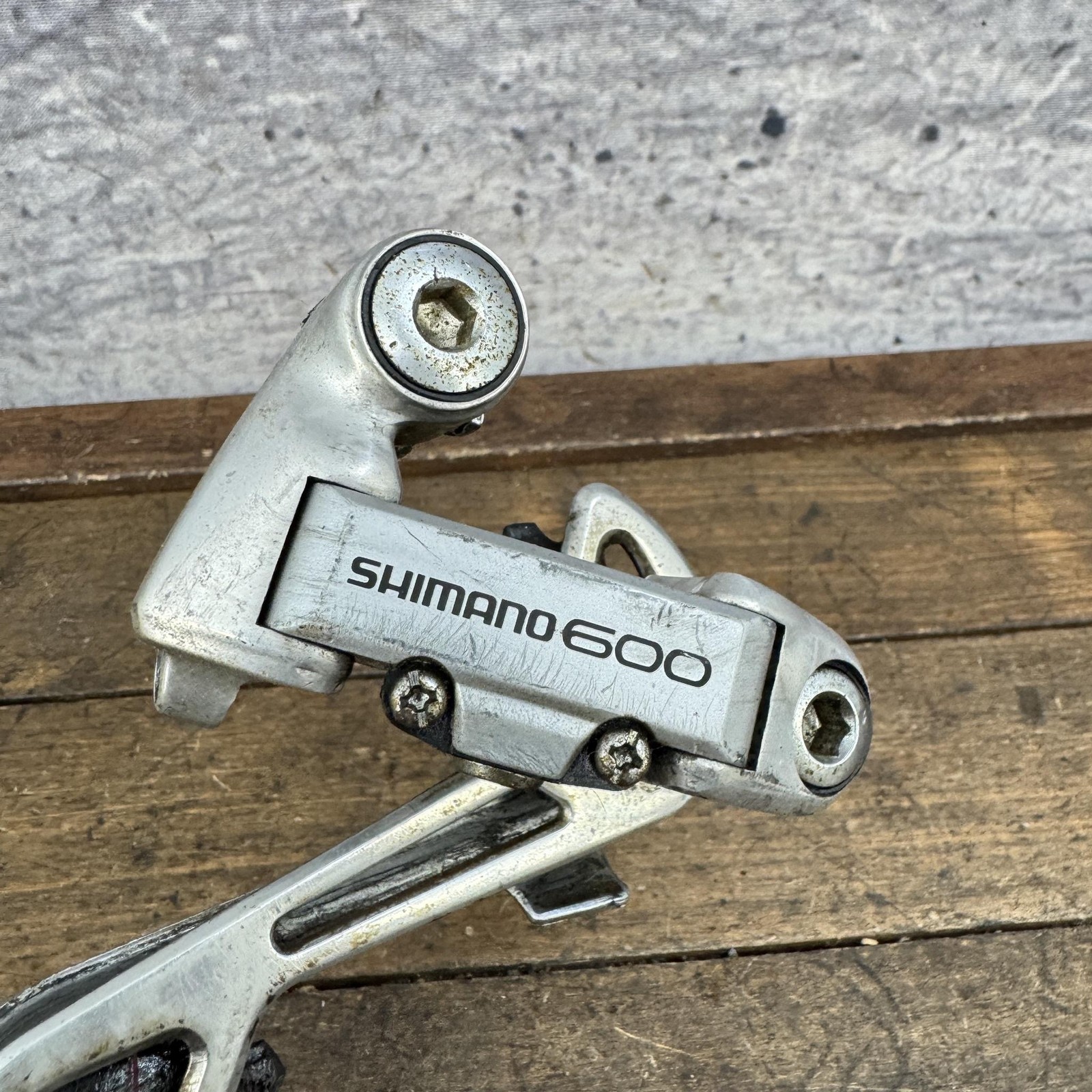 Vintage Shimano 600 Rear Derailleur RD-6207 LONG Cage Silver Road Japan 225g