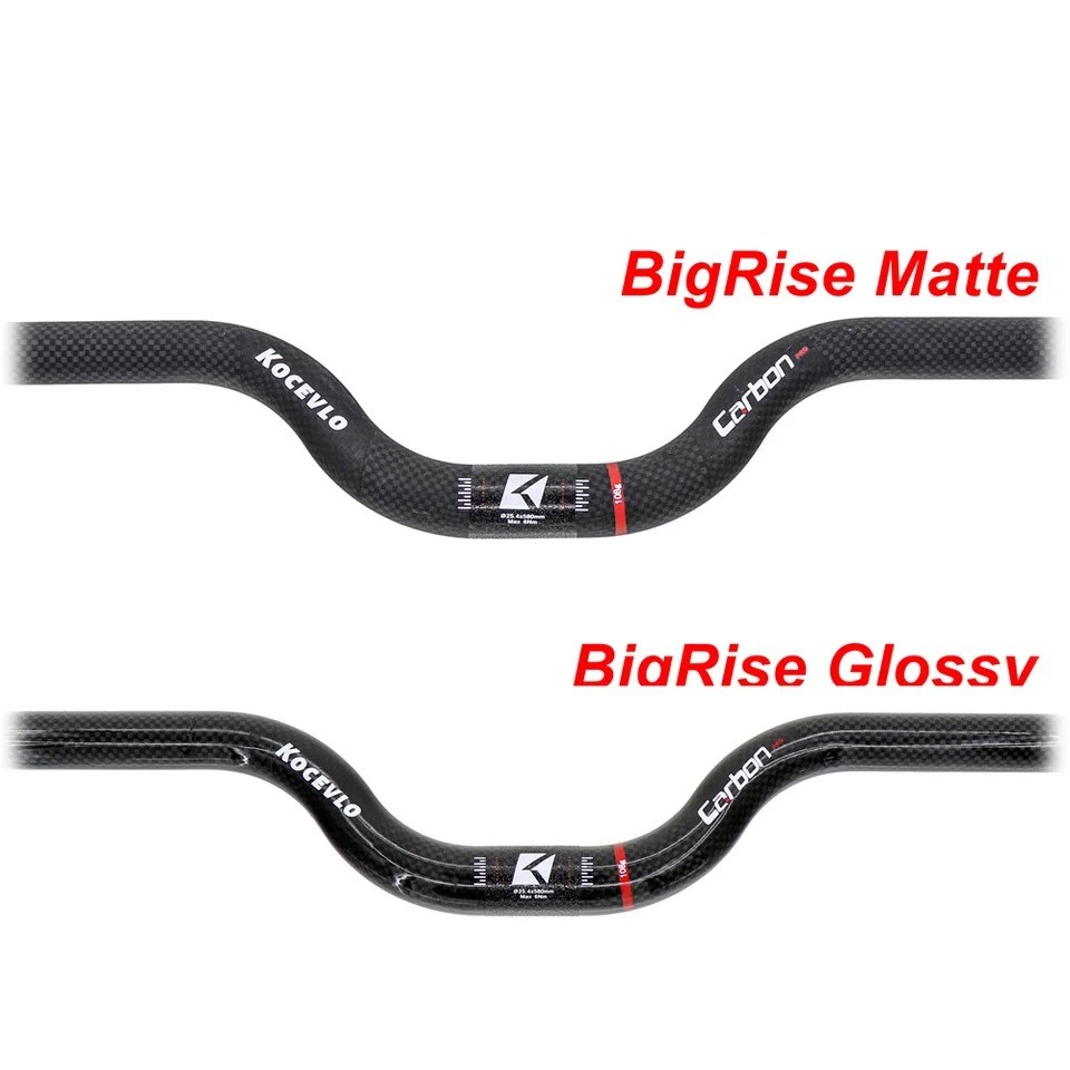 KOCEVLO Carbon Bike Handlebar 25.4mm BMX Folding Bike Flat Riser U Bar