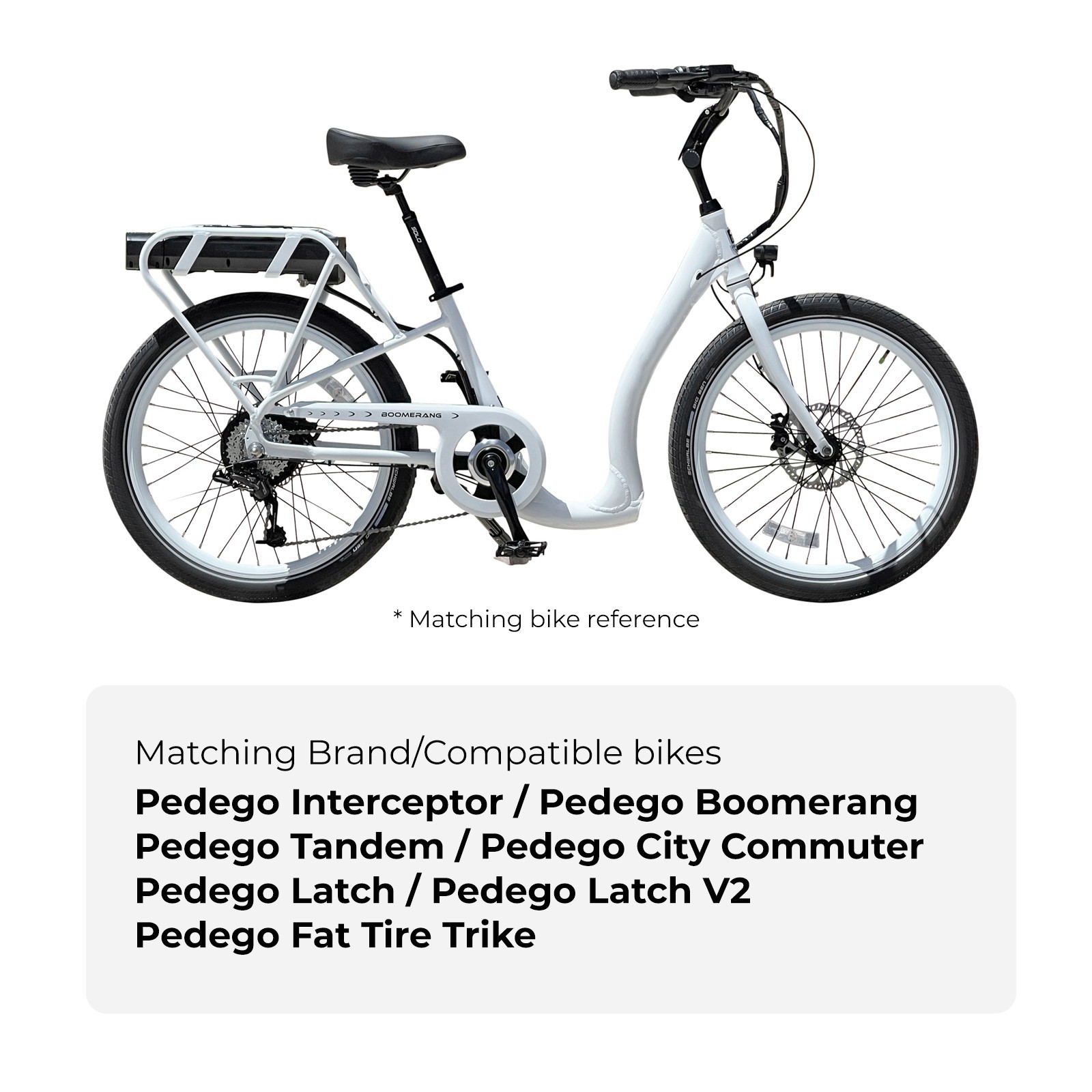 Pedego Spare Battery 52V17.5Ah Boomerang Latch Interceptor Electric Bike Battery