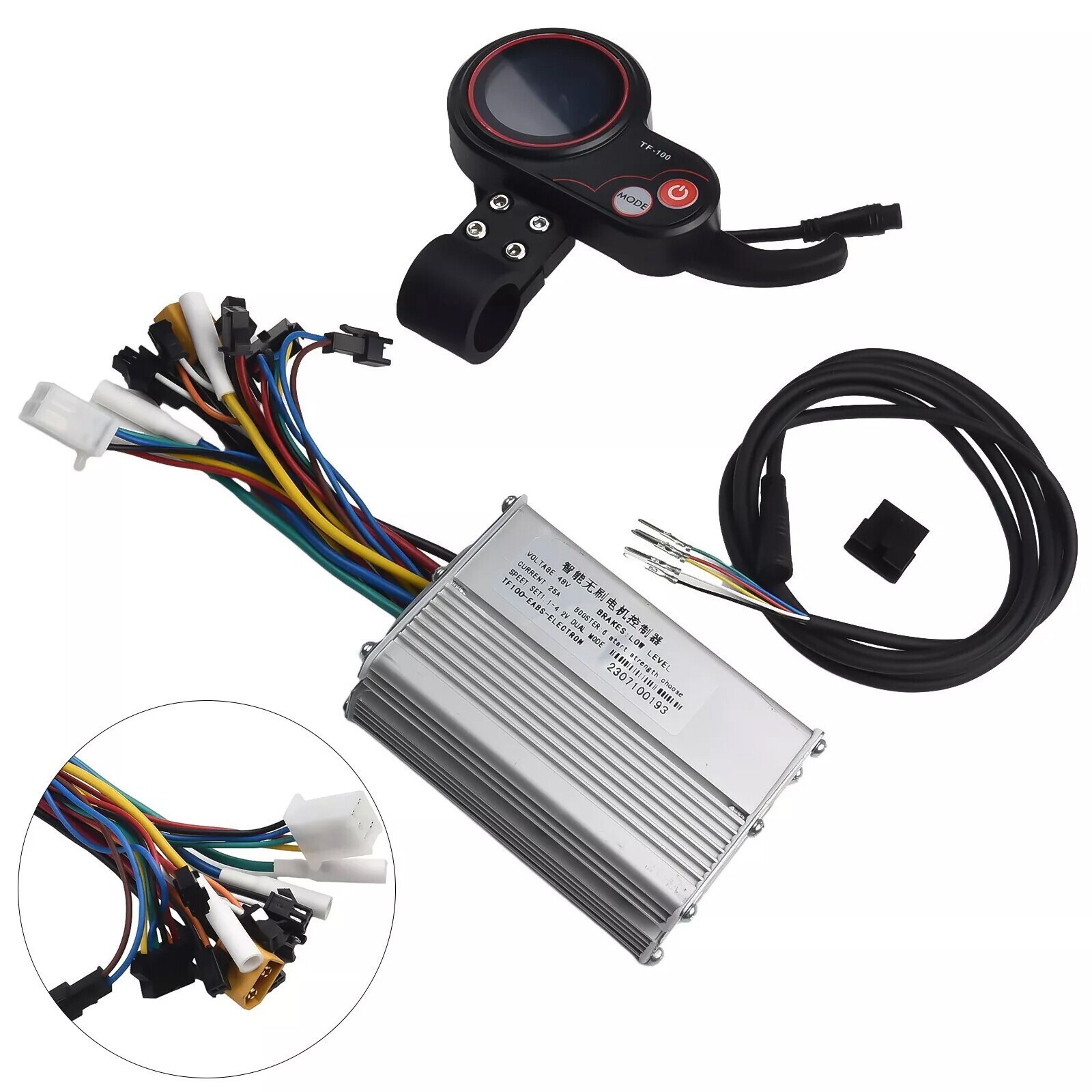 1200W 48V-25A Brushless Motor Controller+LCD Display +6 Pin Cable For Scooter US