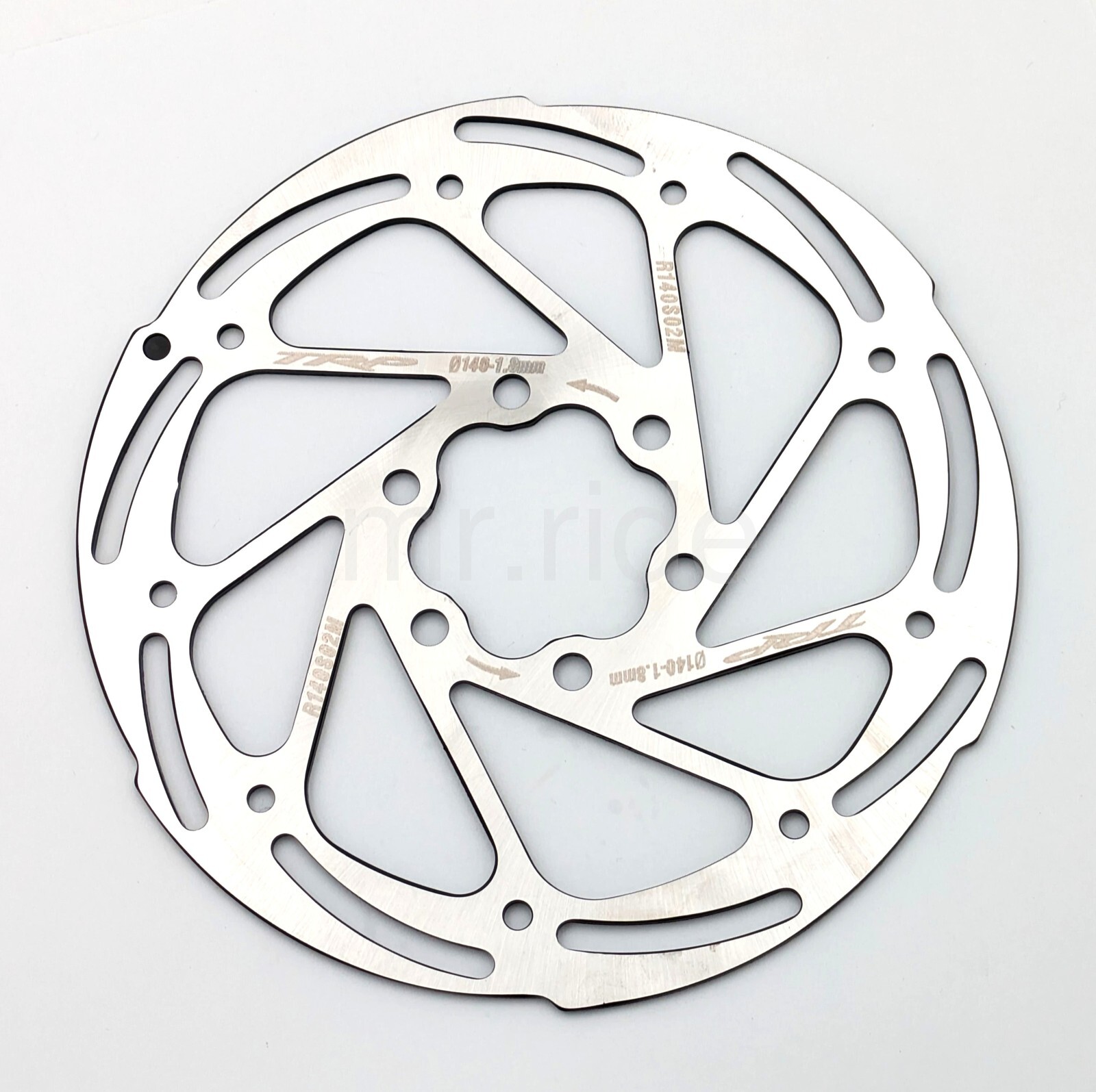 Trp RS02M Bike Disc Brake Rotor Set, 160mm+140mm w/12 bolts, Silver, 1.8mm thick