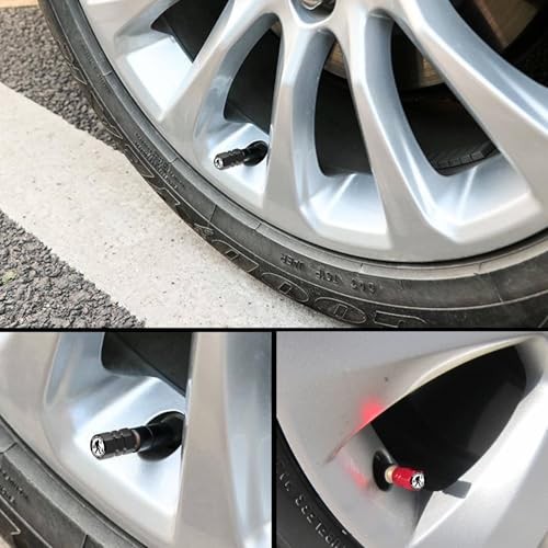 4Pack Tire Valve Stem Cap Car Accessories Aluminum Alloy Rust Rhinoceros Black