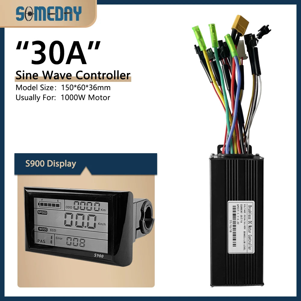 22A E-Bike 3 Mode Sinewaves Controller Brushless with Display 36V/48V/52V/60V