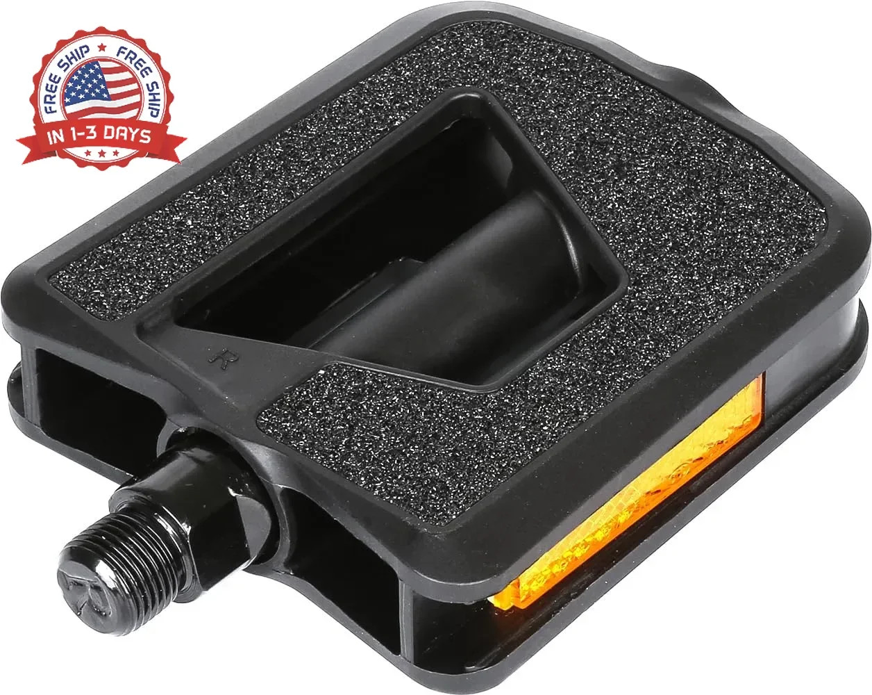 City Road Bike Pedals, Engineering Plastics with Reflector, E-Bike Universal Fit