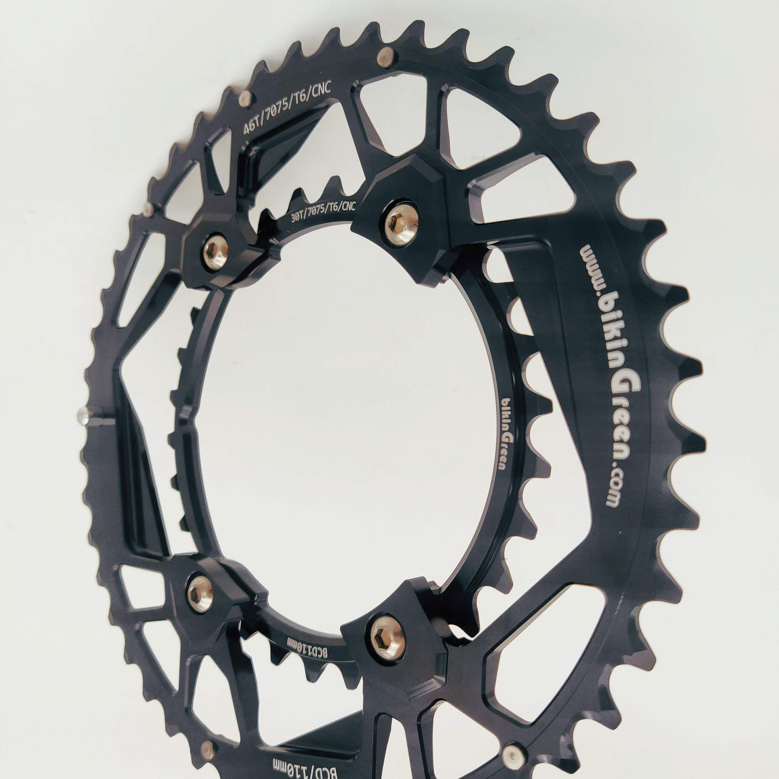 bikinGreen CNC Chainring 46/30T FoR Shimano 4 Arm 10-12 Spd Road Cyclocross Tour