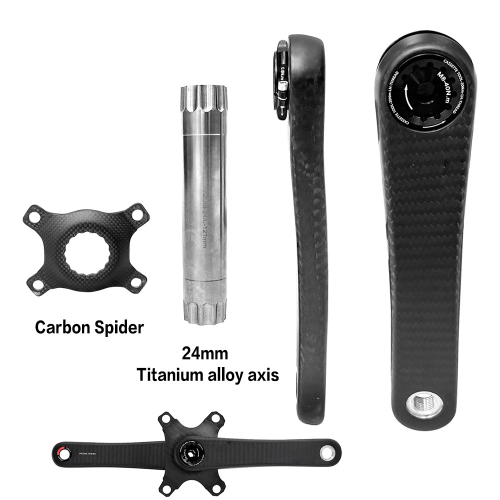 AIRWOLF Carbon Road Bike Crankset CKR01 Power Meter EASTON 277g Lightweight