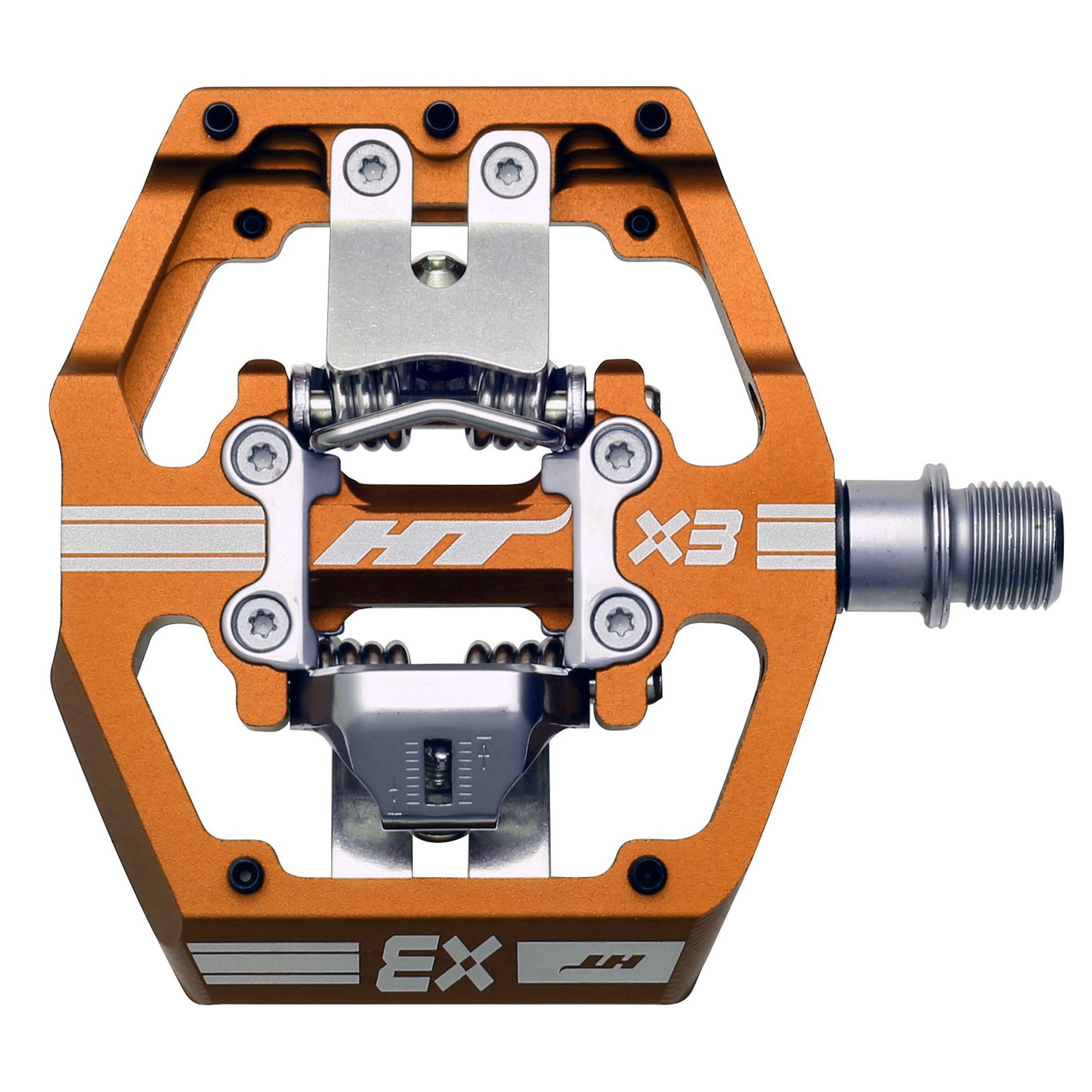 HT Pedals X3 Clipless Platform Pedals, CrMo – Root Beer