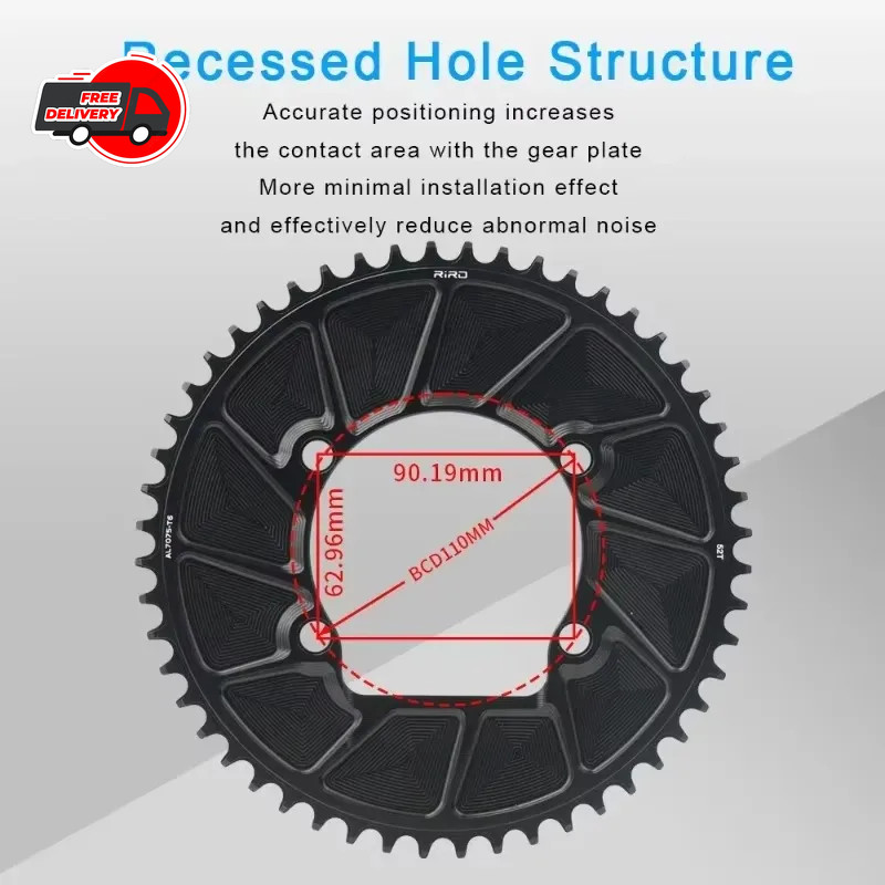RIRO 110 BCD Road Bike Chainring 46T-58T 7075-T6 Aluminum for Shimano R7000