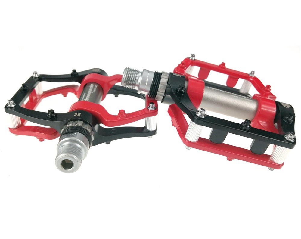 Aluminum Road MTB Mountain Bike Bicycle Pedal 3 Bearing Flat Pedals Black Red