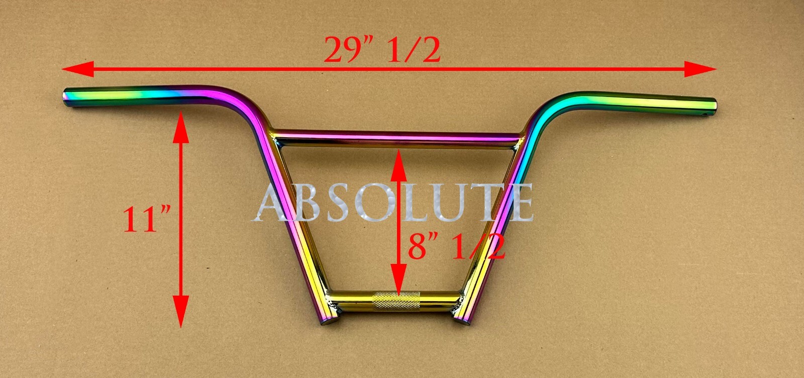 NEW! CRO-MO OIL SLICK/NEON FREESTYLE BMX BICYCLE 22.2MM HIGH RISE HANDLEBAR.