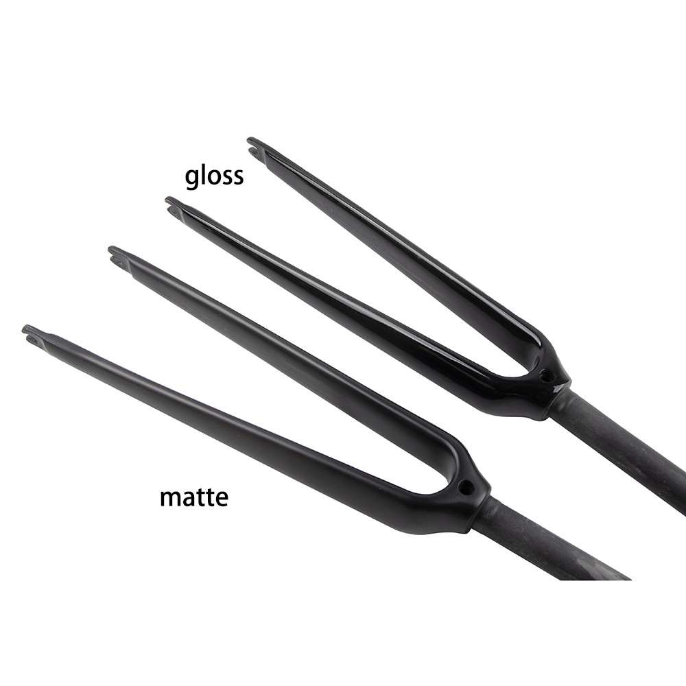 25.4mm Straight Tube Frok 3K Carbon Fiber Rigid Road Bike Fork 700C Rim Brack QR
