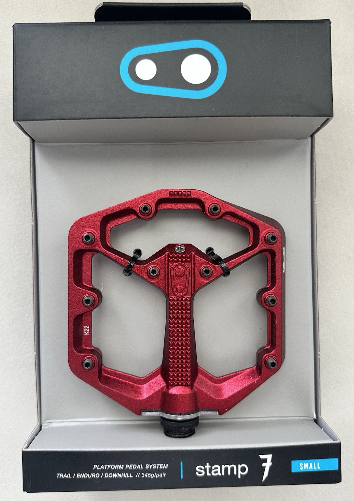 Crank Brothers Stamp 7 Pedals Red Small Aluminium MTB Flat Platform 9/16 New