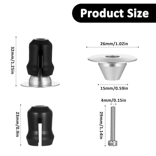 Handlebar End Caps Bar End Plugs Caps, Aluminum Adjustable Bike Bar Ends