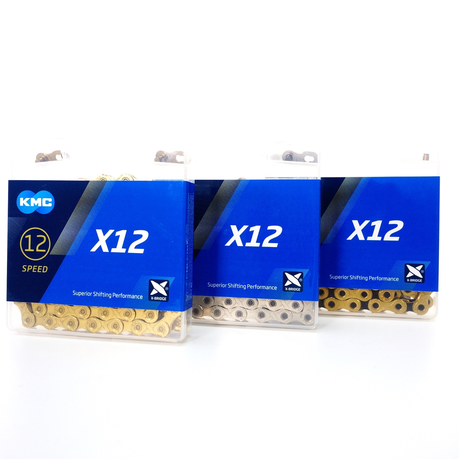 KMC X12 12 Speed Silver/Gold/Black & Gold Ti Bike Chain 126L fit 12s Road MTB