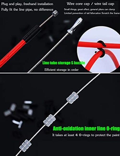 2-in-1 Universal Bike Brake & Shifter Cable Kit | High-Carbon Steel Black