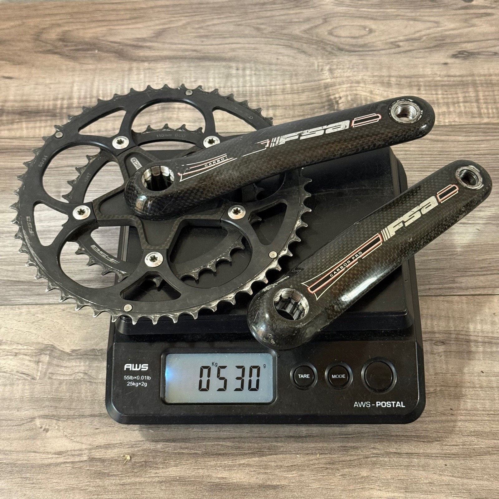 FSA Carbon Pro Road Crankset 110BCD / 172.5 ISIS Drive 50 34 Double