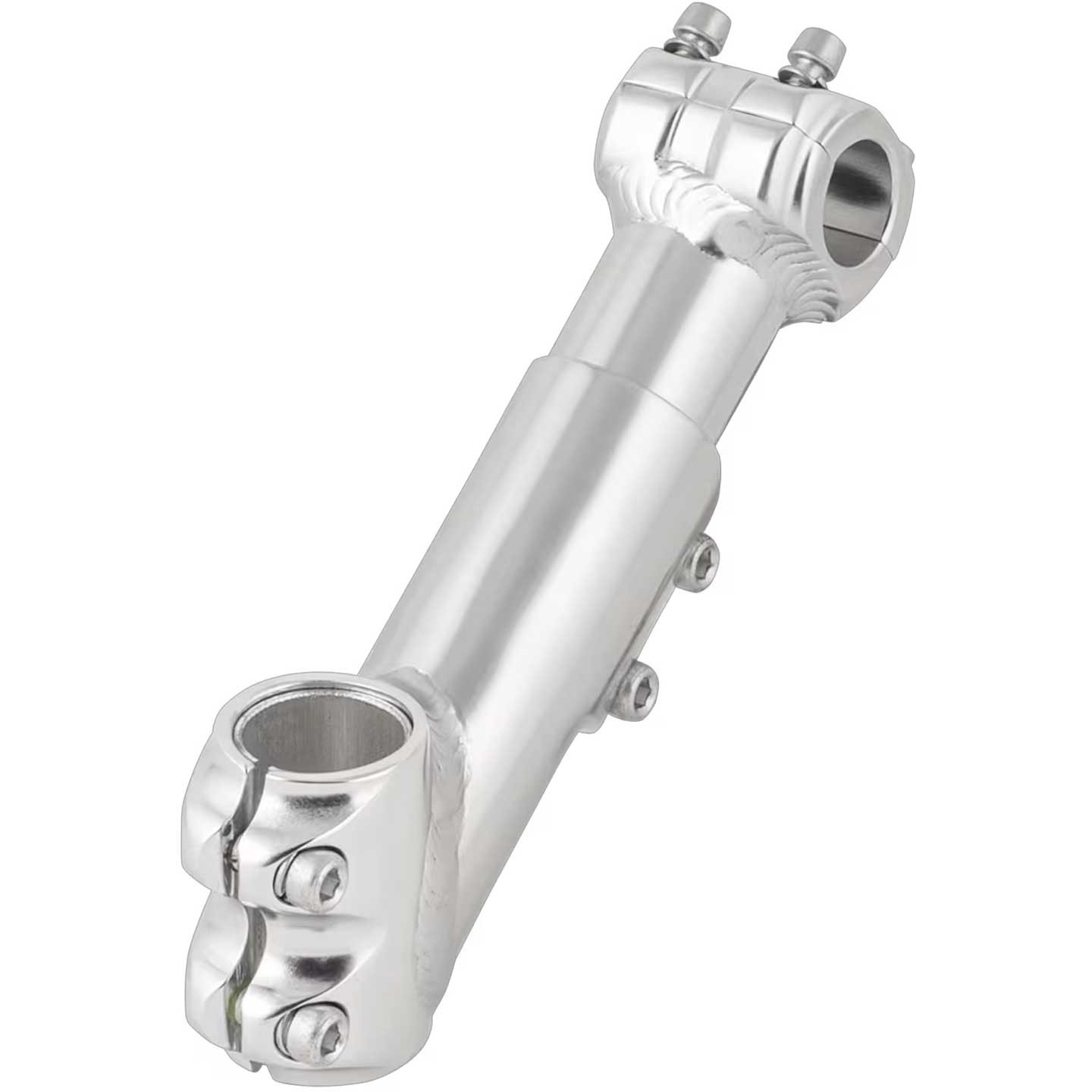 Tandem Bike Rear Stoker Stem, 25.4mm Clamp, 35 deg., 10mm Adjustable, Silver