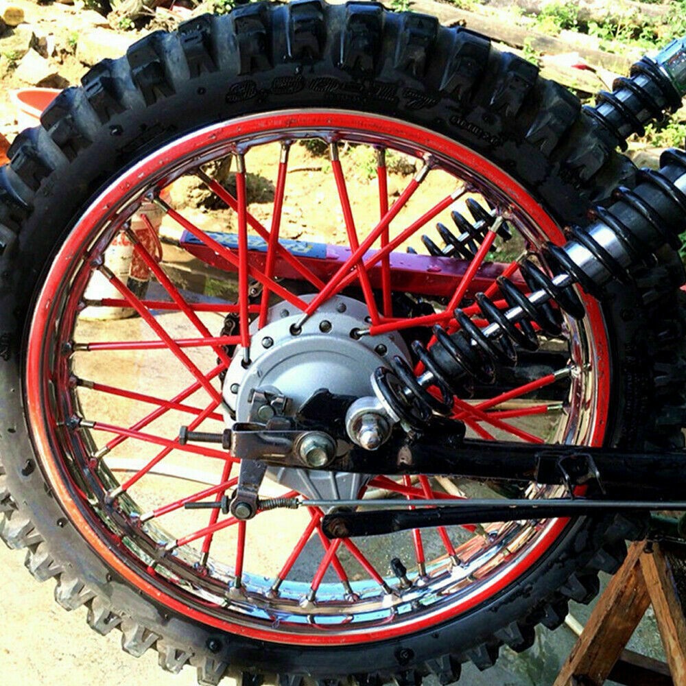 72PCS Spoke Skins Covers For Motocross Dirt Bike Wheel Rim Guard Protector Wraps