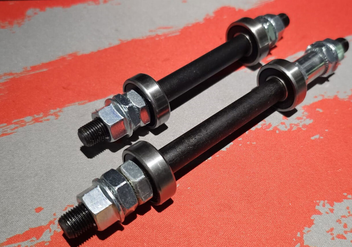 PRO+ BICYCLE HUB AXLE SET W/ SEALED BEARINGS FOR 3/8″ x 26T CRO-MO BMX BIKE