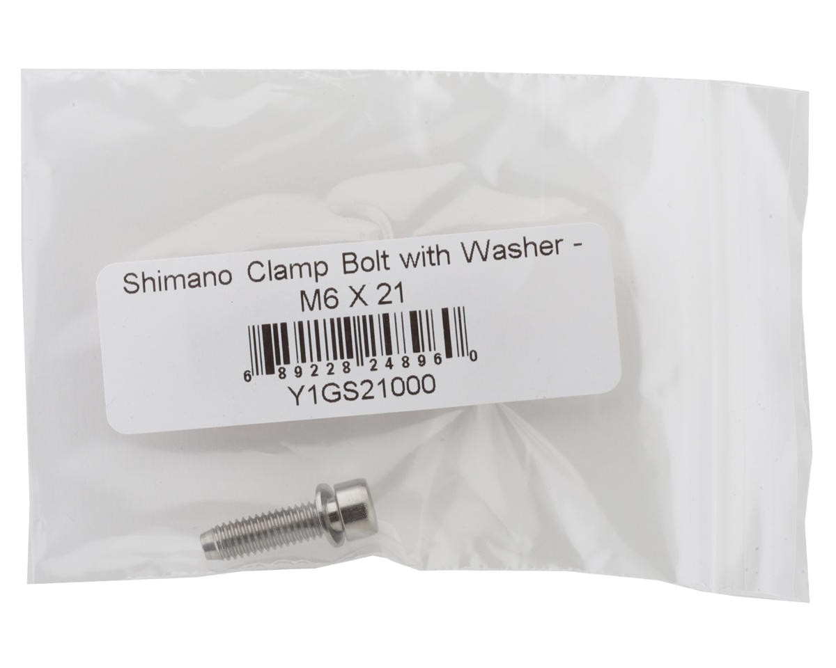 Shimano Left Crank Arm Pinch Bolt with Washer (Silver) (M6 X 21) (Single)