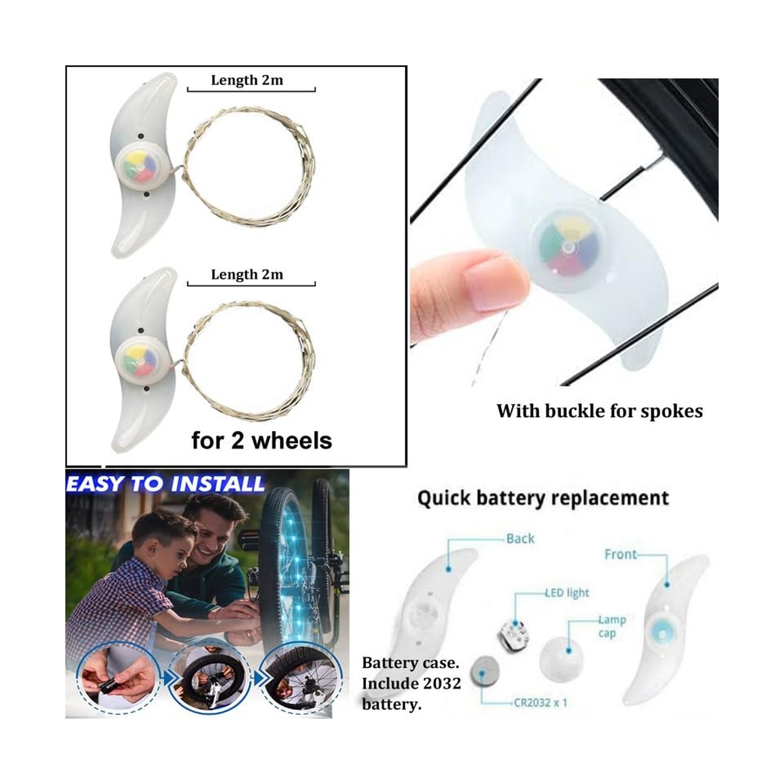 dobestyou LED Bike Wheel Light，Night Cycling Bicycle Wheel Ligh… FAST U
