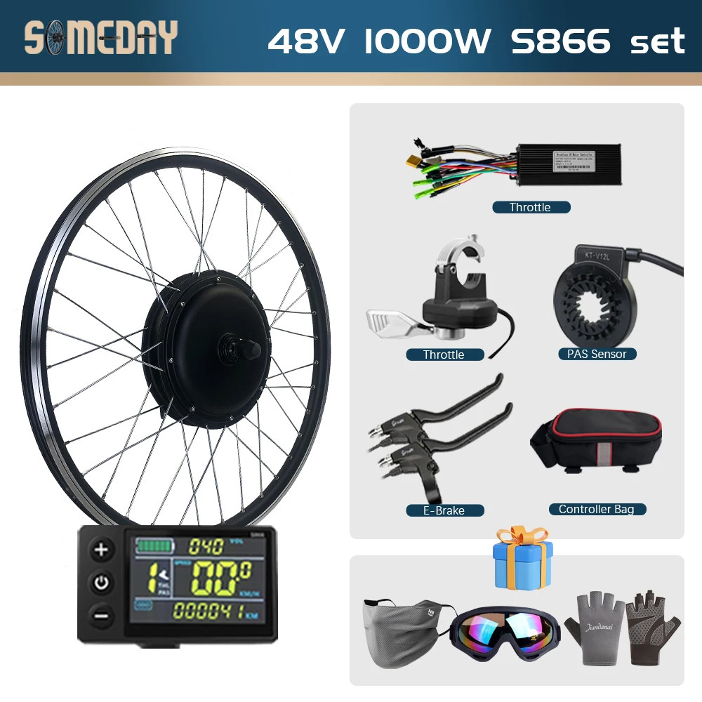 E-bike Conversion Kit 48V 1000W Front Brushless Gearless Hub Motor Wheel