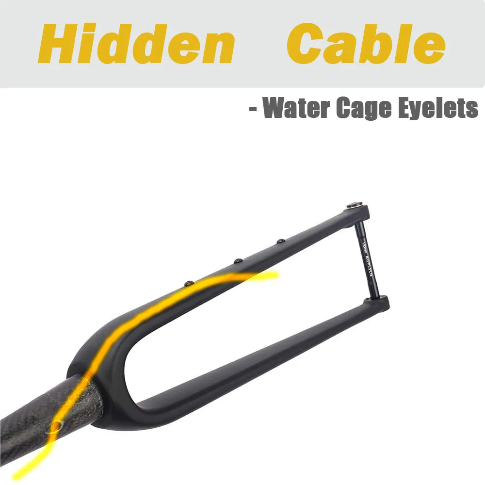 Carbon Gravel Road Bike Fork 700C 100*12mm Thru Axle Tapered Tube Disc Brake