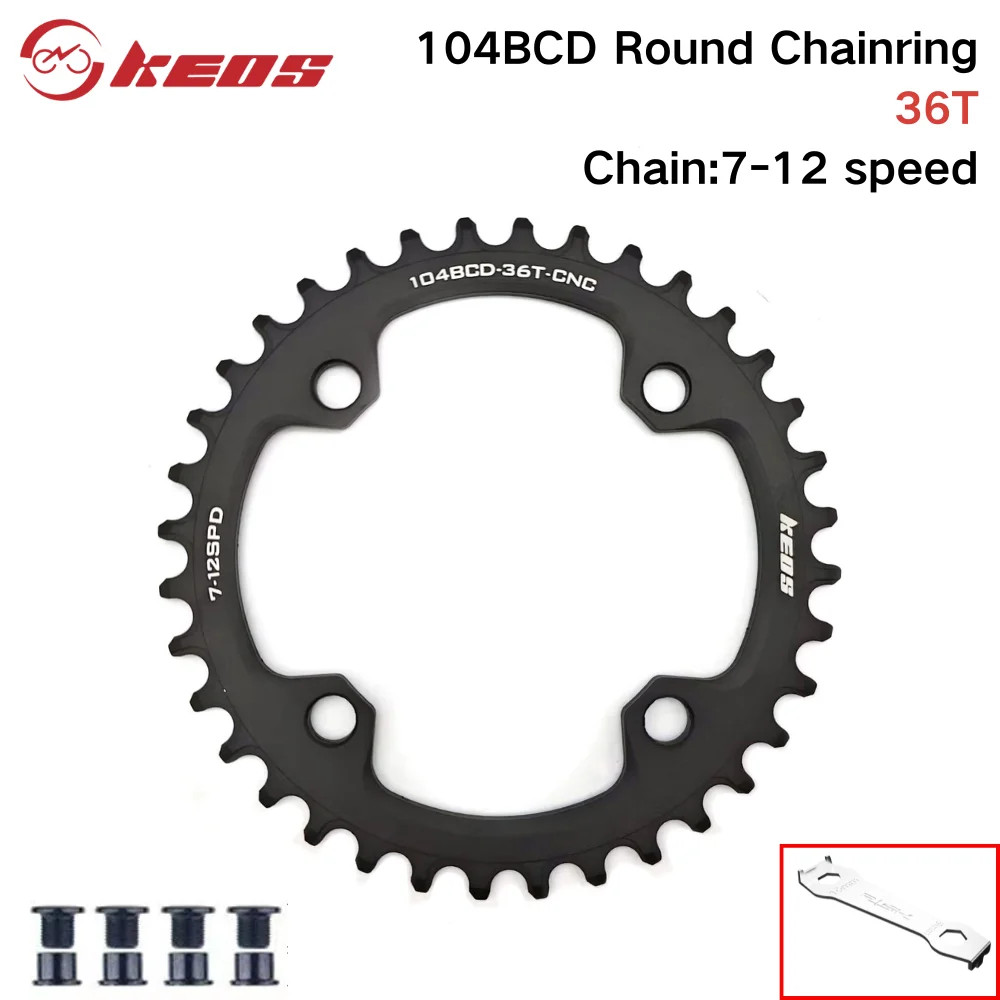 104BCD 1X Narrow Wide Chainring 32T-38T for M370 IXF MTB Road Cranksets