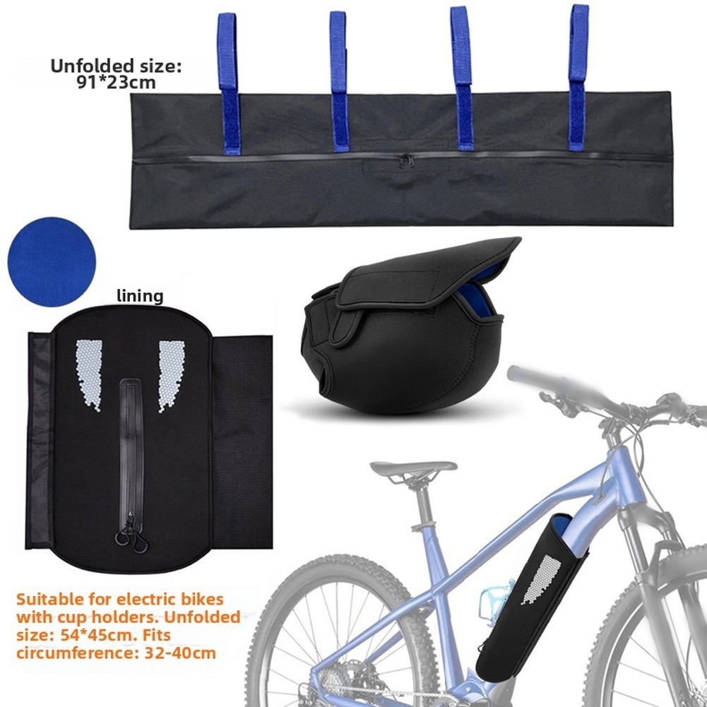 E-Bike Component Cover Set: Neoprene Battery Motor + Oxford Handlebar Covers