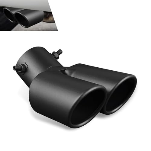 Car Dual Exhaust Tip, 2.48″ Stainless Steel Y Tail Pipe with Fixed Bolt,