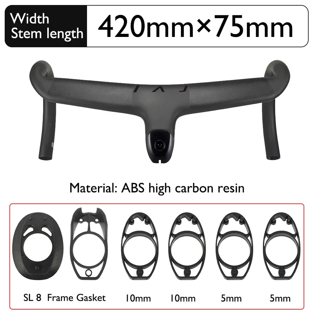 Road Bike Carbo Handlebar 6 Degree Stem Internal Cable Routing Cockpit Di2