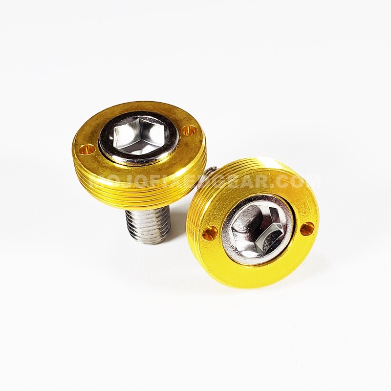 Bottom Bracket Crank Bolts with Anodized Caps – M8 Square Taper GOLD