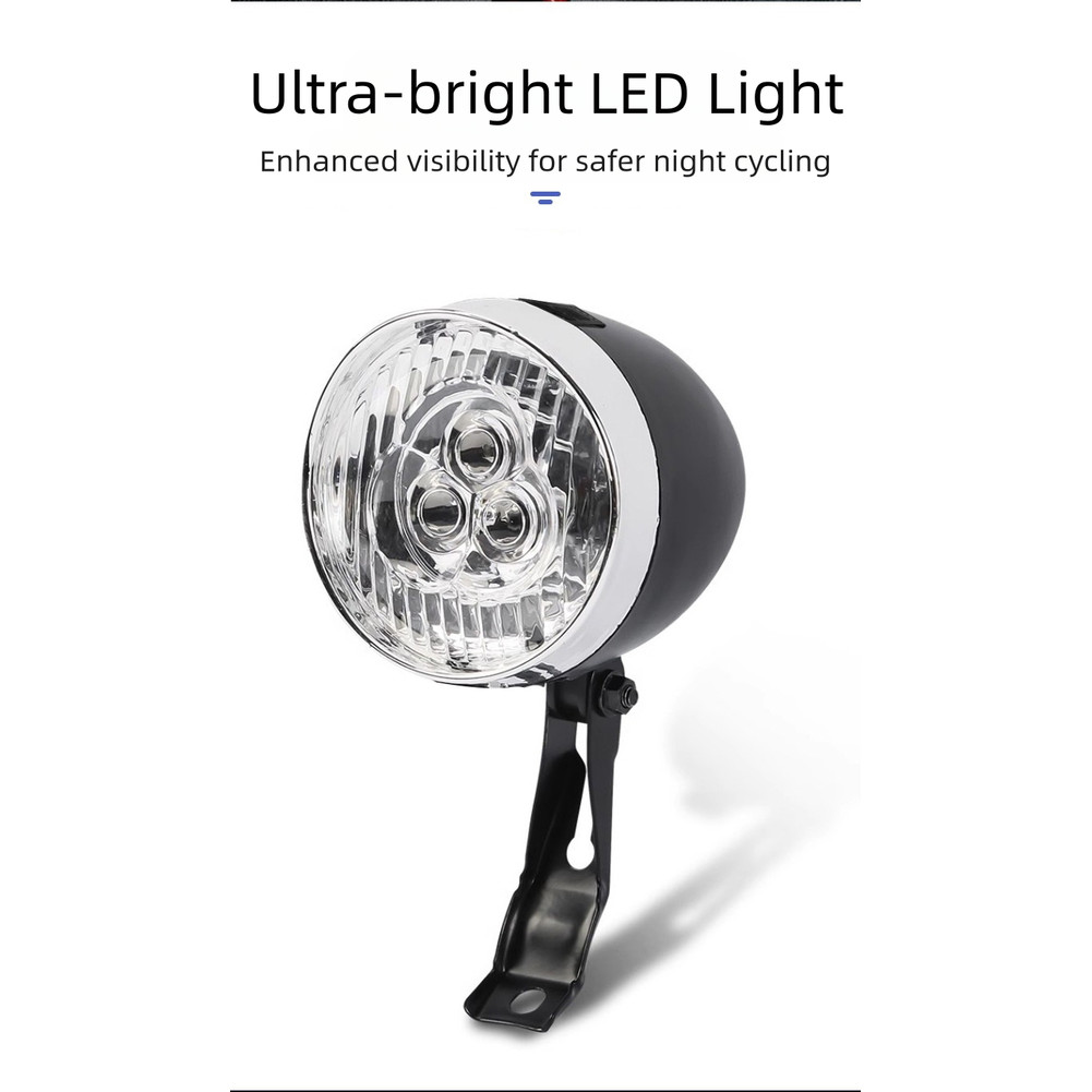Waterproof USB Bicycle Headlight 3 LED Front Light with Adjustable Bracket